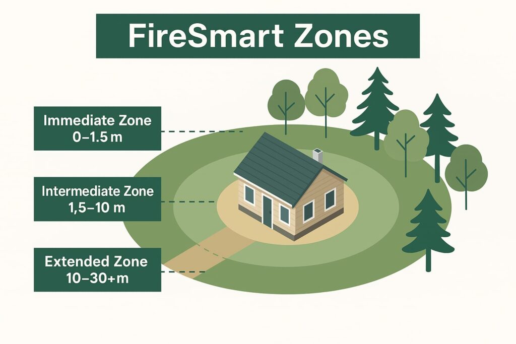 Fire Smart diagram that shows zones around a home.